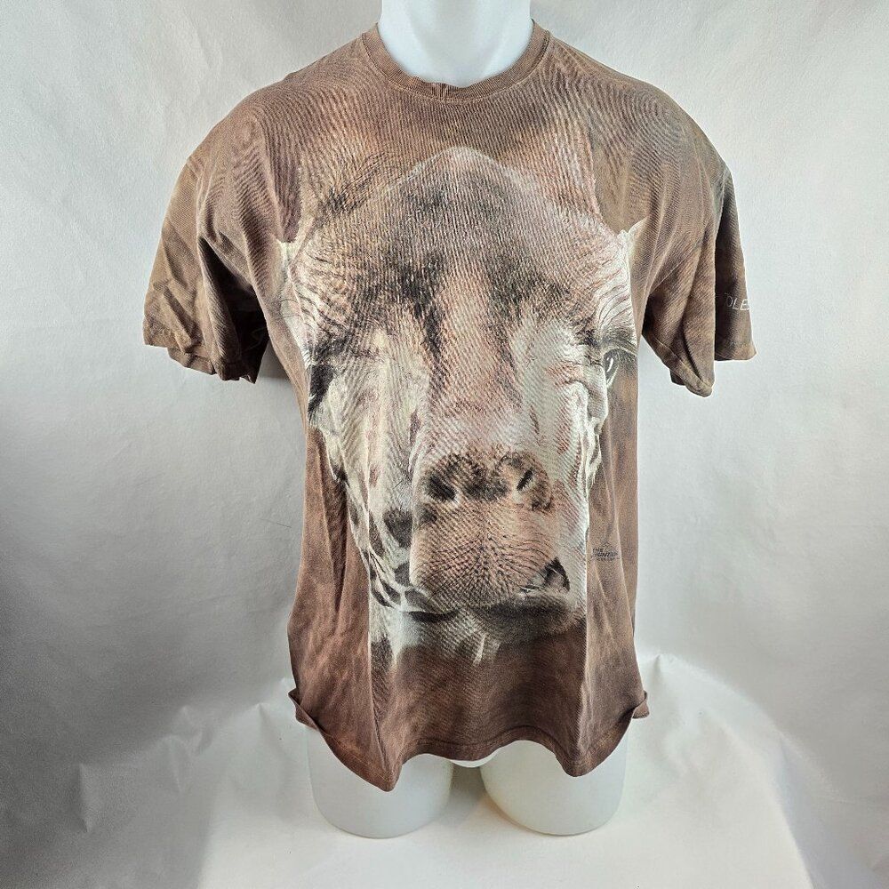 The Mountain Giraffe T Shirt Mens Medium Brown Tie Dye Animal Toledo Zoo Nature